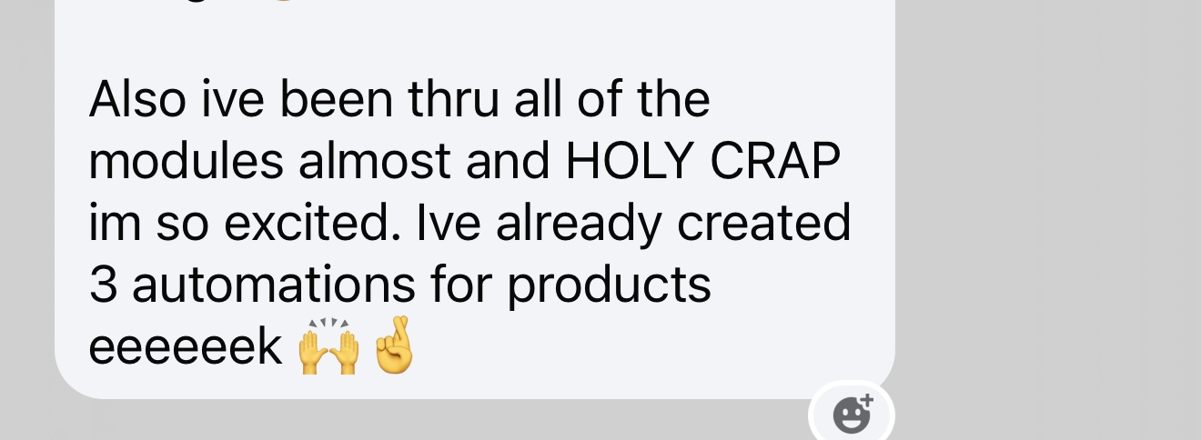 Customer message: first silent sale using the sneak peek